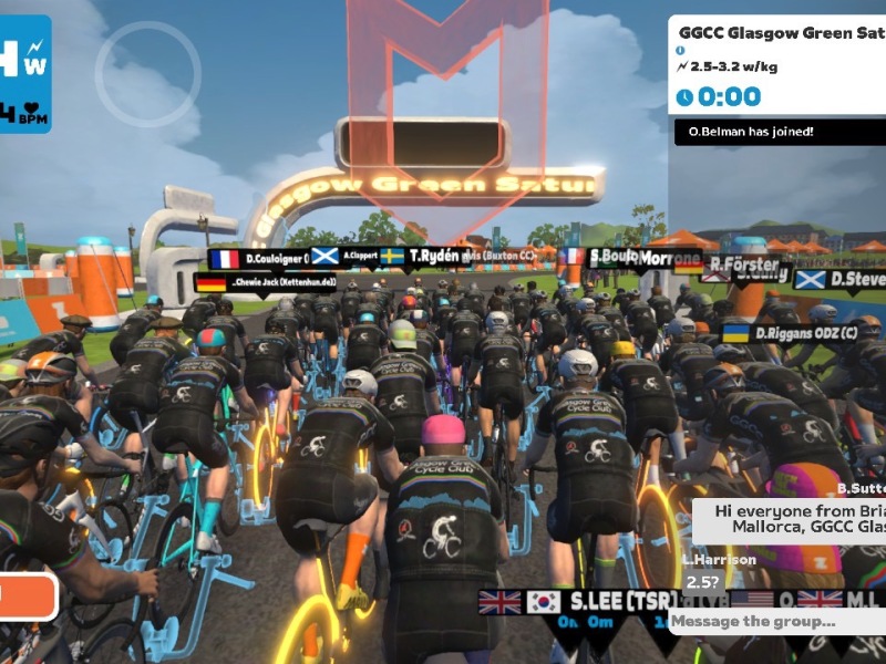 Glasgow Green Cycle Club and Zwift